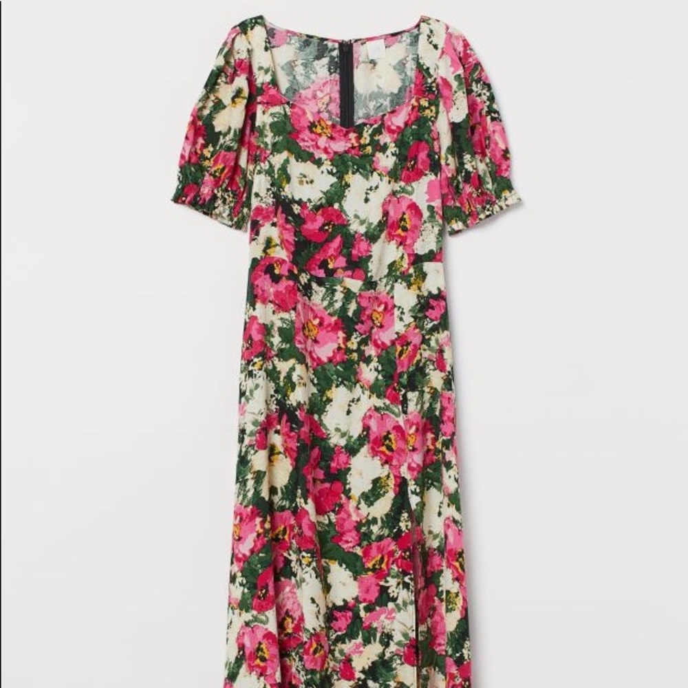 H&M Floral Pattern Midi Dress